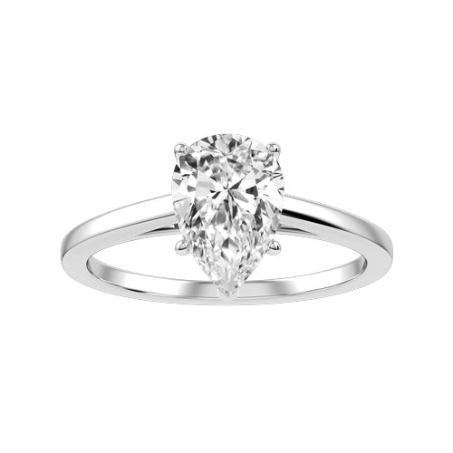 Pear Lab-grown Diamond Bridal Ring — down