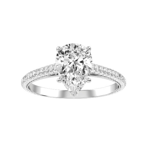 Pear Lab-grown Diamond Bridal Ring — down