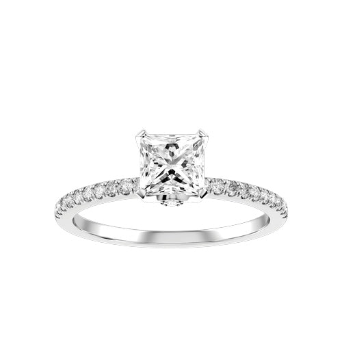 Princess Cut Lab-grown Diamond Bridal Ring — down