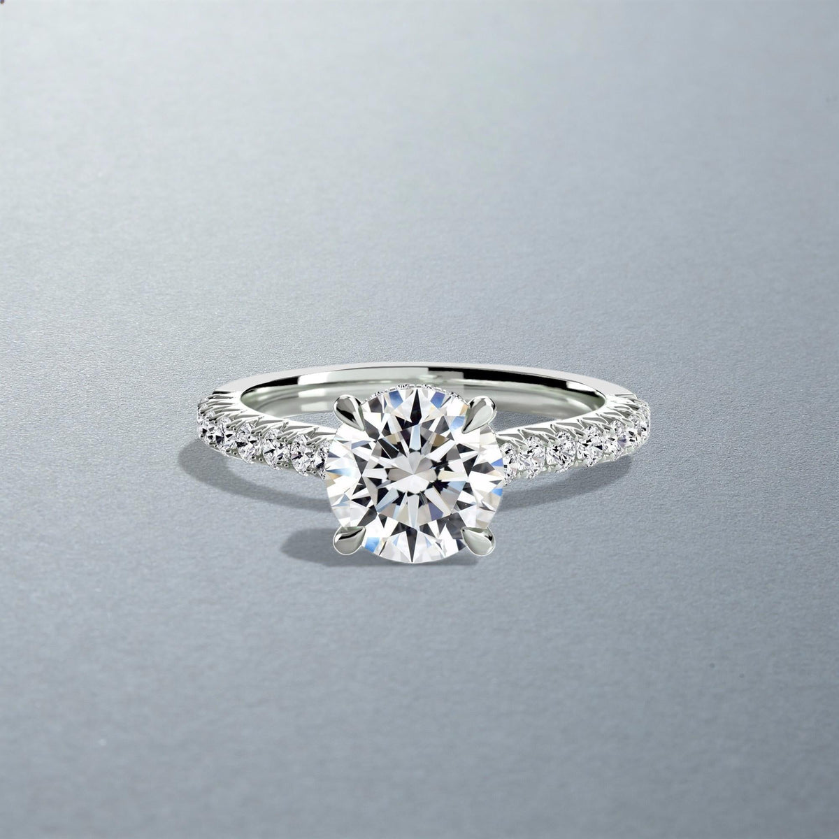 Carateu completed ring in Europe size 53.50, shown from above in white finish