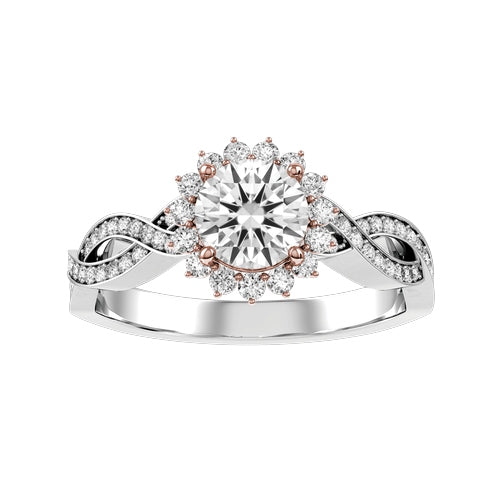 Round Lab-grown Diamond Bridal Ring — down