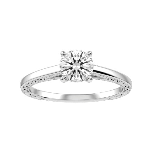 Round Lab-grown Diamond Bridal Ring — down
