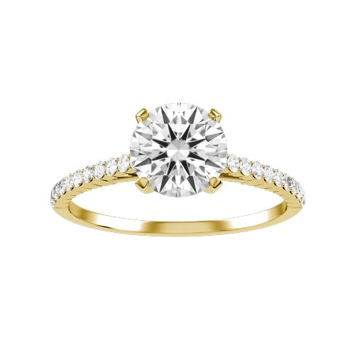 Round Lab-grown Diamond Bridal Ring — down