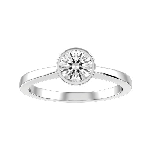 Round Lab-grown Diamond Bridal Ring — down