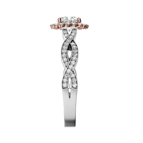 Round Lab-grown Diamond Bridal Ring — side