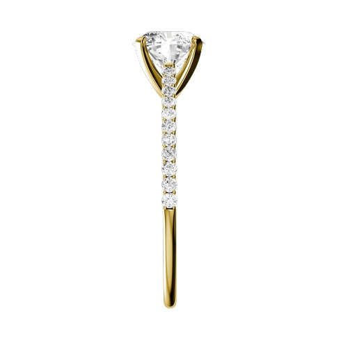 Round Lab-grown Diamond Bridal Ring — side