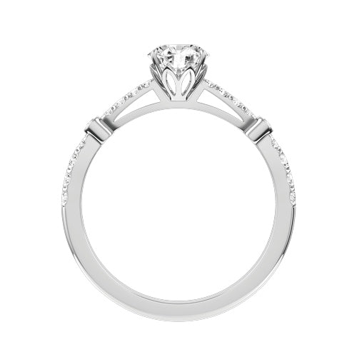 Round Natural Diamond Bridal Ring — front