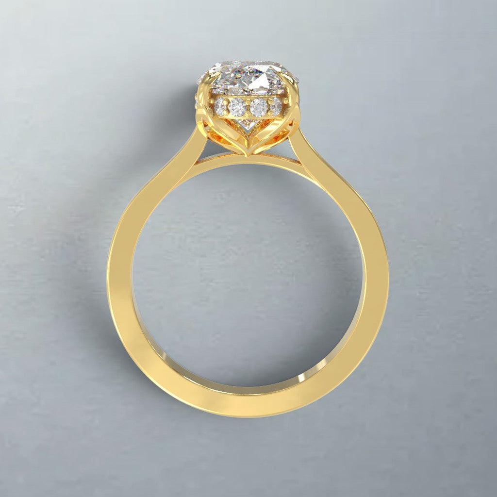 Updated - custom tulip cathedral setting with hidden halo (setting only)