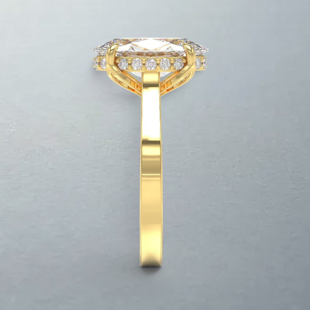 Updated - custom tulip cathedral setting with hidden halo (setting only)