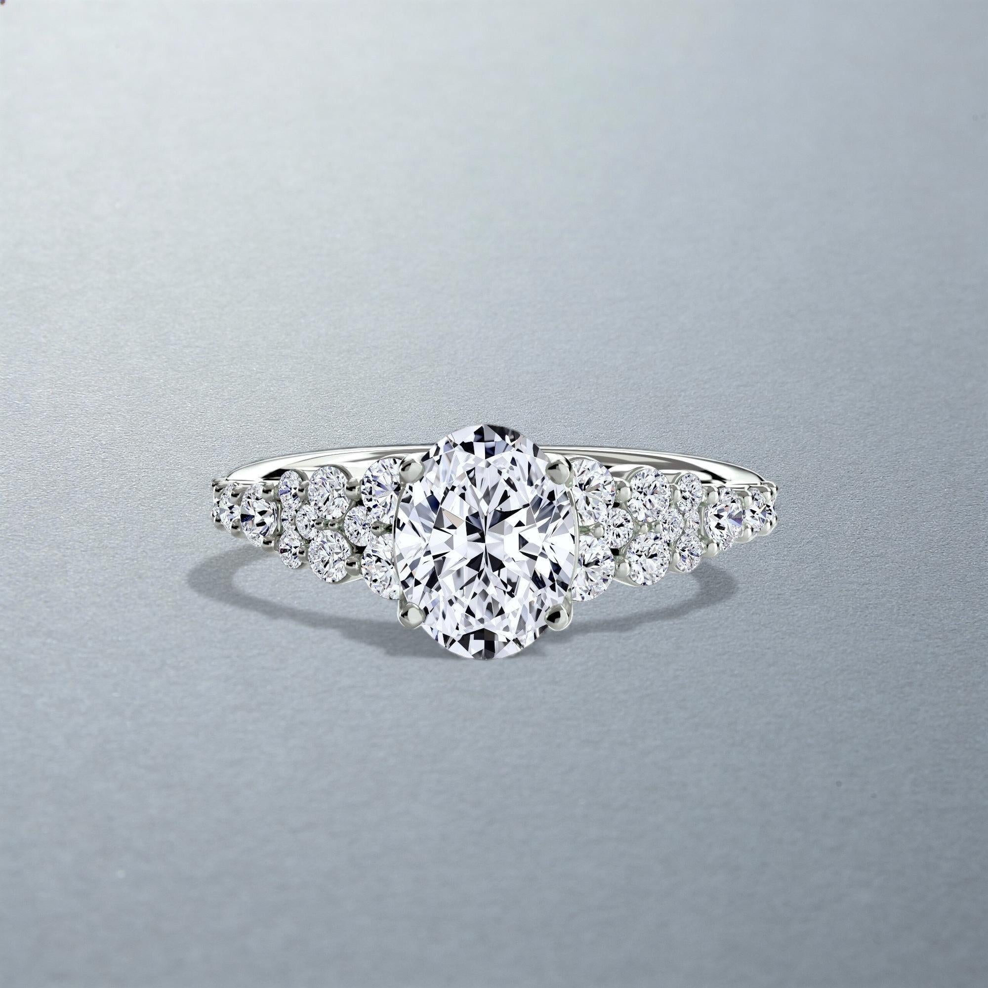 Carateu completed ring in European size 49, featuring a sleek white down design, showcased on a neutral background.