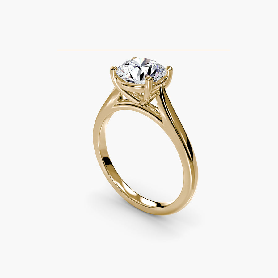 Yellow gold solitaire engagement ring