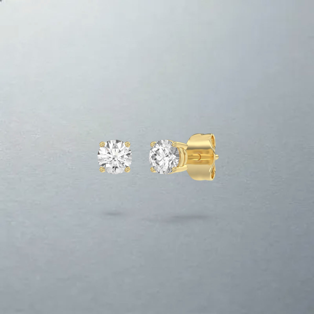 4 prong 14K Yellow Gold Lab-Grown Diamond Stud Earrings -  0.25 ct